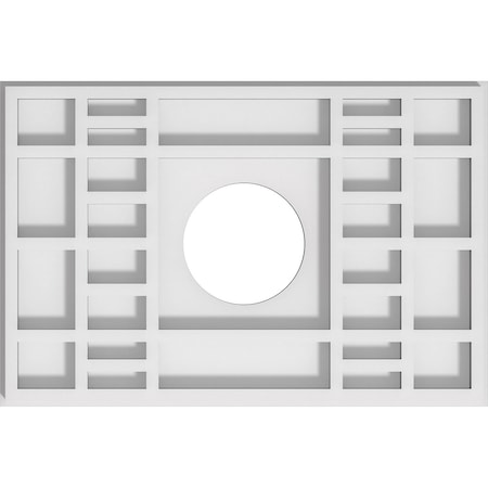 Ekena Millwork Beaux Architectural Grade PVC Ceiling Medallion, 12"W x 8"H x 3"ID x 4"C x 1"P, One-Piece CMP12X8BX-03000